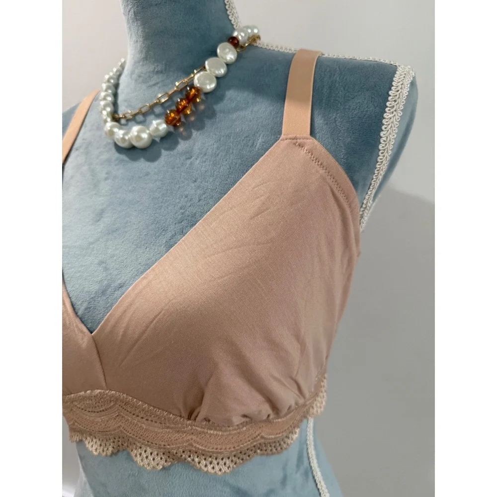 Cosabella Ceylon Modal Curvy Bralette Nude Beige Wireless Lounge Bra XL - Picture 6 of 12